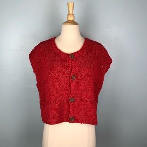 🌼Vintage Boxy Cropped Knit Blouse🌼